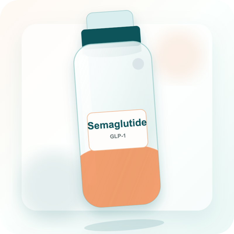 Semaglutide medication vial illustration