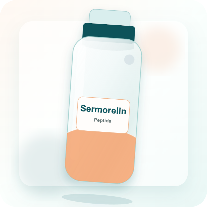 Sermorelin medication vial illustration